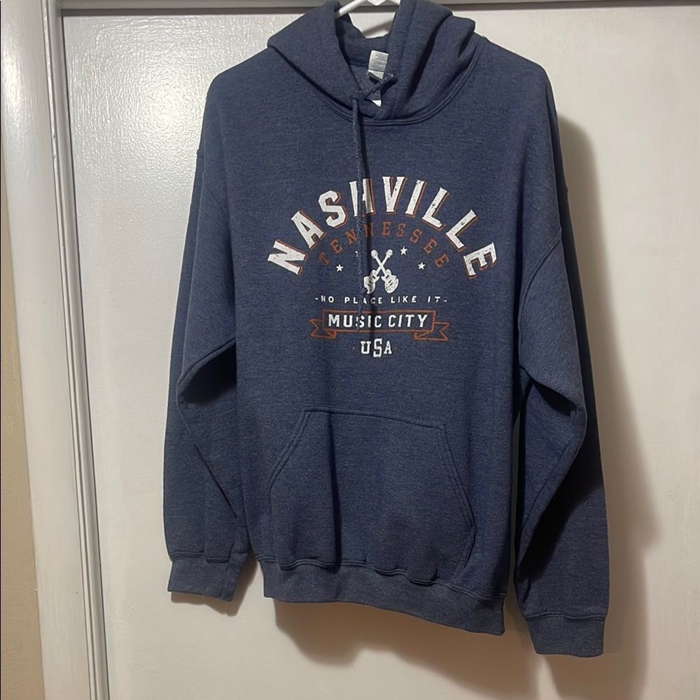 Nashville Music City USA Hoodie - Blue size large